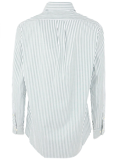 Polo Ralph Lauren Classic Fit Long Sleeve Striped Cotton Oxford Button Down Shirt In Green