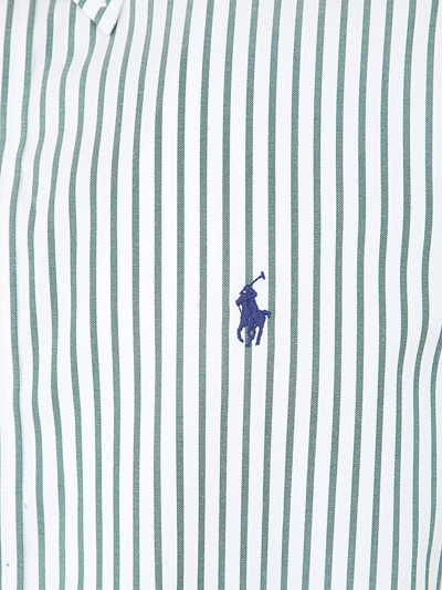 Polo Ralph Lauren Classic Fit Long Sleeve Striped Cotton Oxford Button Down Shirt In Green
