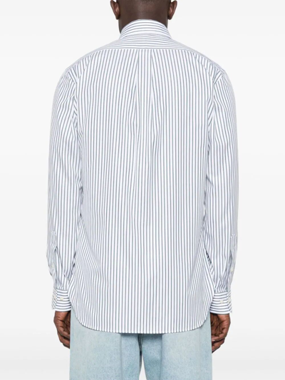 Polo Ralph Lauren Classic Fit Long Sleeve Striped Cotton Oxford Button Down Shirt In Green