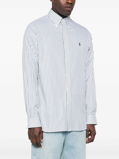 Polo Ralph Lauren Classic Fit Long Sleeve Striped Cotton Oxford Button Down Shirt In Green