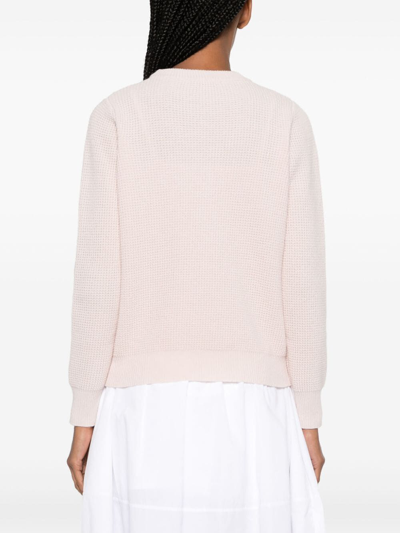 Shop Maison Kitsuné Maison Kitsune Handwriting Comfort Jumper In Pink & Purple