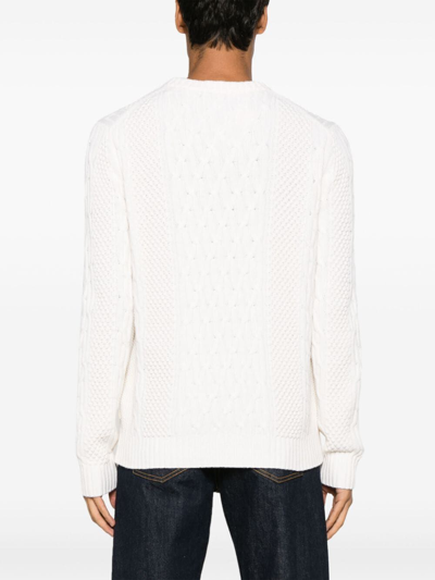 Shop Michael Kors Aran Crew Neck Pullover In White