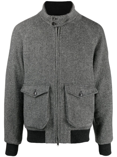 Shop Baracuta G9 Af Pocket Pattern Wool In Grey
