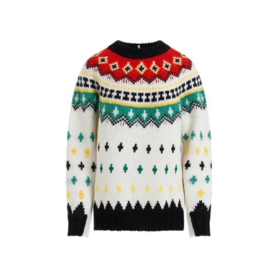 Shop Moncler Grenoble  Wool Sweater In Multicolour