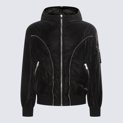 Versace Black Down Jacket In Black