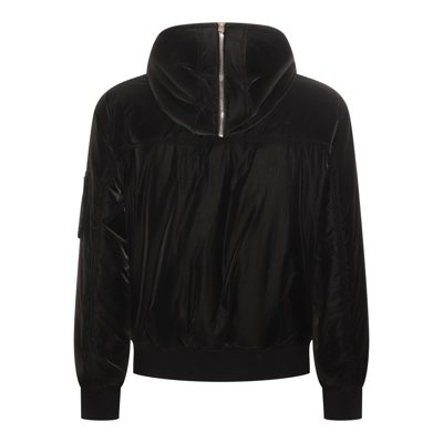 Versace Black Down Jacket In Black