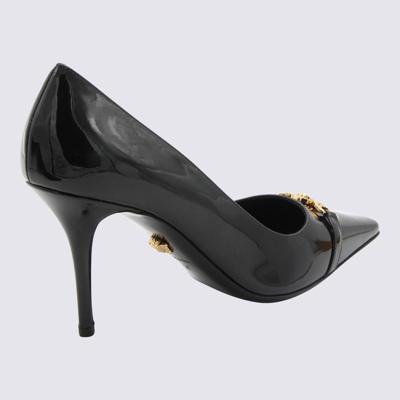 Shop Versace With Heel In Black/ Gold
