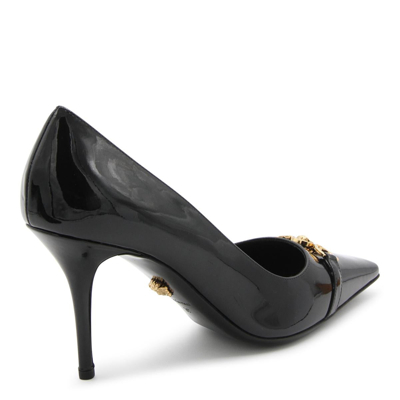 Shop Versace With Heel In Black/ Gold