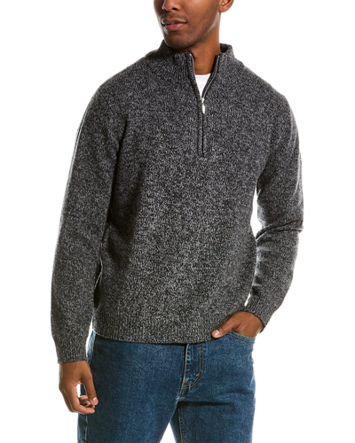 Shop Scott & Scott London Wool 1/4-zip Mock Sweater In Grey