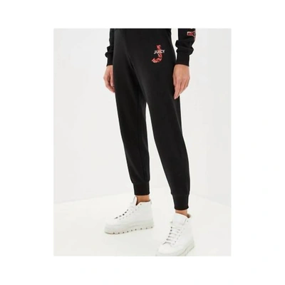 Shop Juicy Couture Women's Pitch Juicy Fleece Track Jogger Pants In Black