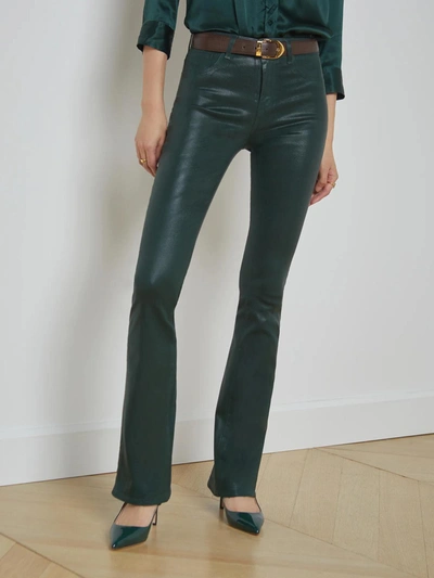 Shop L Agence Selma Coated Jean In Forest Green