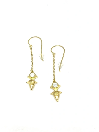 Heather Benjamin Jewelry Small Cone Mother Of Pearl Tuareg Earrings In Gold In Gold