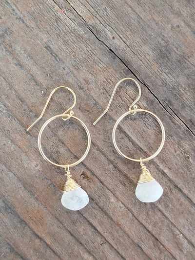 A Blonde And Her Bag Yuliya Demi Fine Earring In Moonstone In White