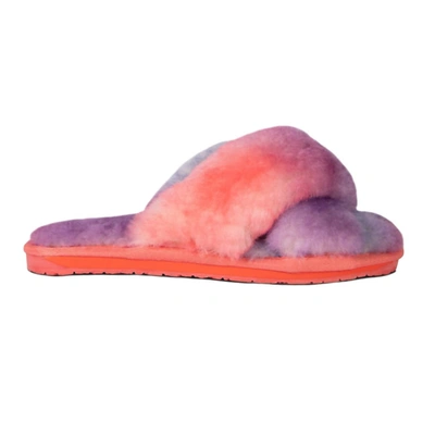 Cloud Nine Ladies Duo-tone Emma Sheepskin Slipper In Tie/dye In Multi