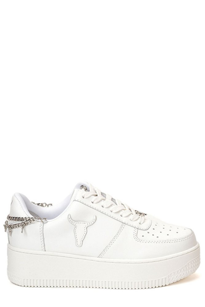 Shop Windsor Smith Chain Embellished Platform Sneakers In White