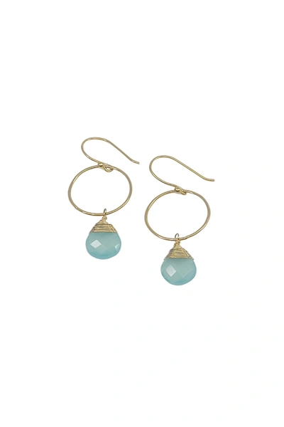 Shop A Blonde And Her Bag Yuliya Earring In Chalcedony In Blue