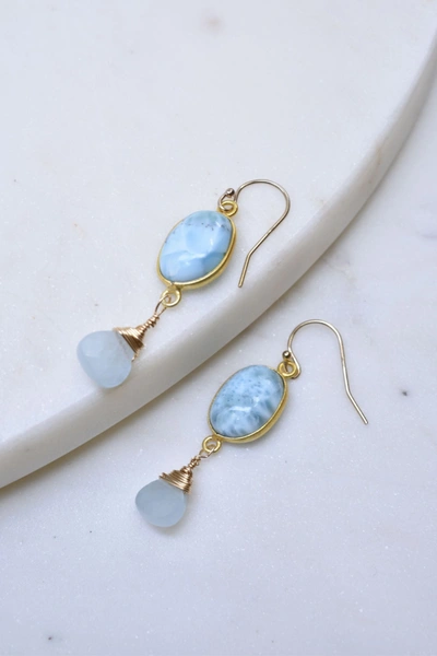Shop A Blonde And Her Bag Victoria Ojai Earring In Larimar In Blue