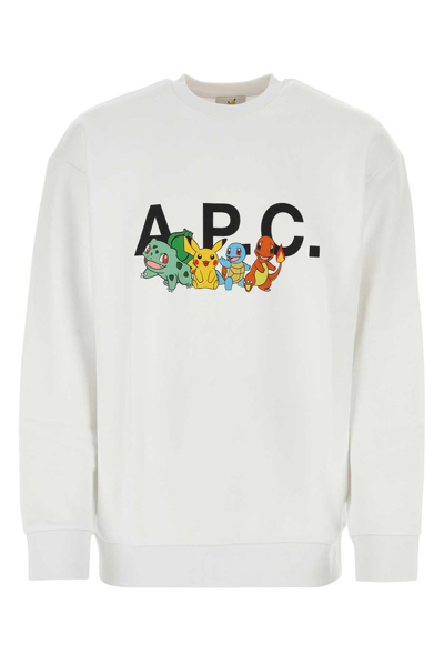 Shop Apc A.p.c. X Pokemon Logo Printed Crewneck Sweatshirt In White