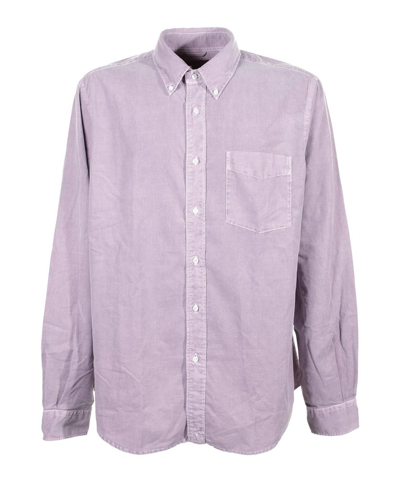Shop Aspesi Buttoned Long In Purple