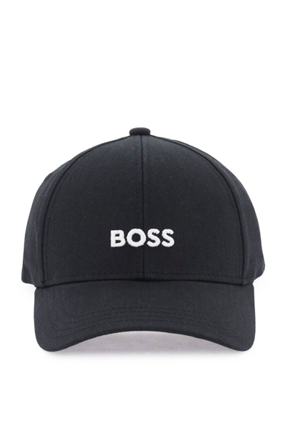 Shop Hugo Boss Logo Embroidered Baseball Cap In Black