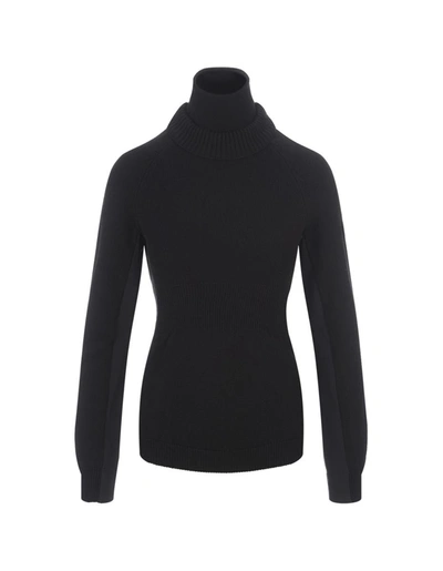 Shop Moncler Grenoble Turtleneck Sweater In Wool And Fleece In Black