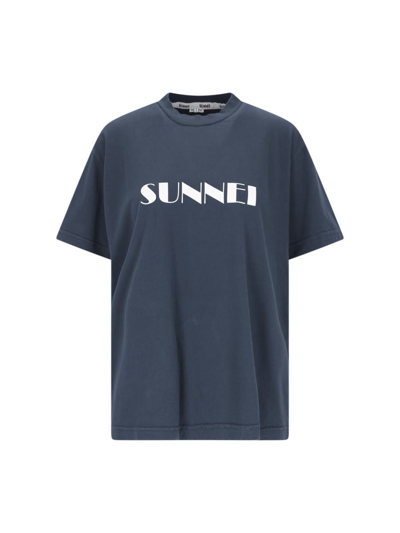 Shop Sunnei T-shirts And Polos In Blue