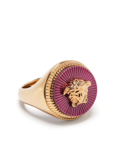 Shop Versace Gold-tone Medusa Ring