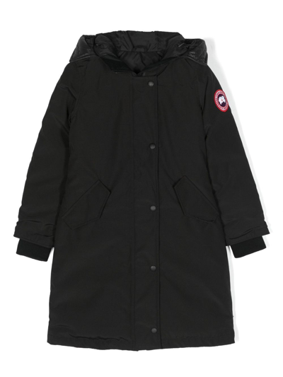 Shop Canada Goose Black Logo-patch Padded Midi Coat