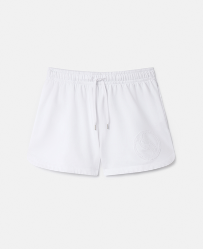Shop Stella Mccartney S-wave Jersey Drawstring Shorts In White