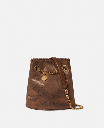 Shop Stella Mccartney Falabella Bucket Bag In Bronze