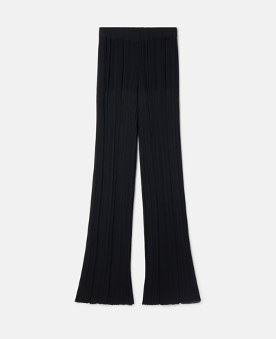 Shop Stella Mccartney Plisse Pleat Knit Trousers In Black