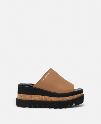 Shop Stella Mccartney Sneak-elyse Platform Sandals In Brandy