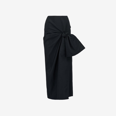 Shop Alexander Mcqueen Bow Detail Slim Skirt In Black