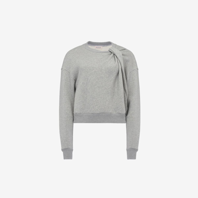 Shop Alexander Mcqueen Cocoon Sleeve Sweatshirt In Grey Melange