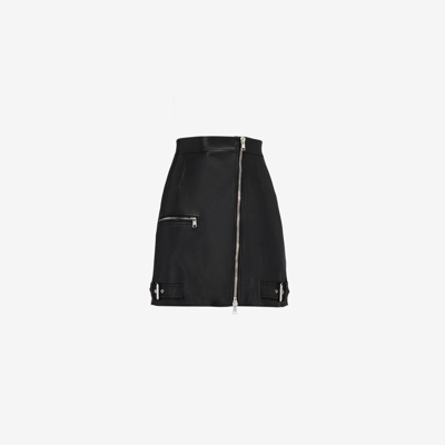 Shop Alexander Mcqueen Biker Mini Skirt In Black