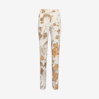 Shop Alexander Mcqueen High-waisted Cigarette Trousers In Gold