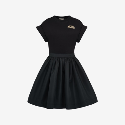 Shop Alexander Mcqueen Hybrid Mini Dress In Black