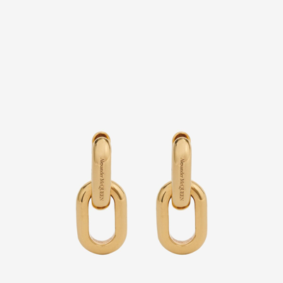 Shop Alexander Mcqueen Peak Chain Earrings In Gold