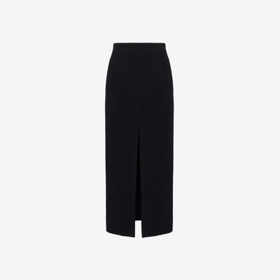 Shop Alexander Mcqueen Slashed Pencil Skirt In Black