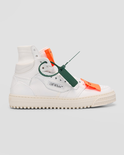 Shop Off-white 3.0 Off Court Leather High-top Sneakers In White Orange
