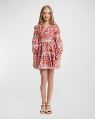 Shop Bardot Junior Girl's Carmina Floral-print Mini Dress In Red Floral