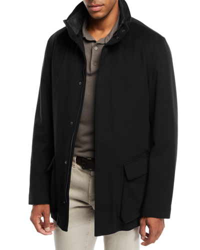 Shop Loro Piana Winter Voyager Cashmere Storm System Coat In Black