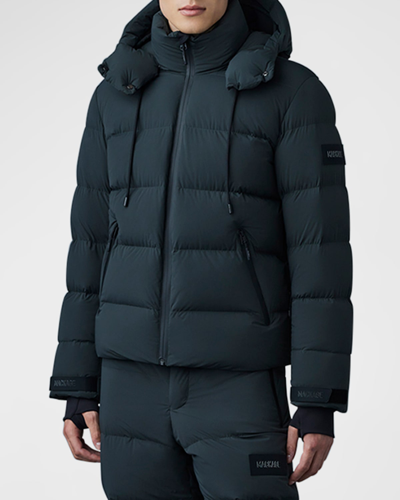 Shop Mackage Men's Samuel Hooded Puffer Jacket In Alpine