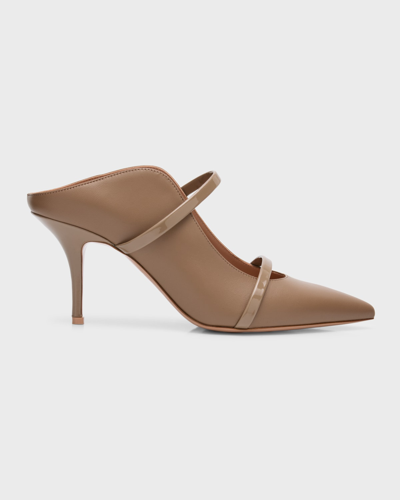 Shop Malone Souliers Maureen Leather Dual-band Mule Pumps In Taupe