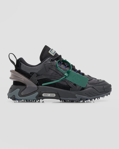 Shop Off-white Odsy 2000 Leather Sneakers In 1010 Black Black