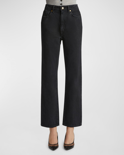 Shop Khaite Abigail High-rise Straight-leg Ankle Jeans In Prescott