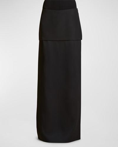 Shop Khaite Saxon Slits Tailored Maxi Skirt In Black