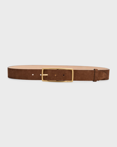 Shop Rag & Bone Rebound Kid Suede & Nickel Belt In Chestnutsd