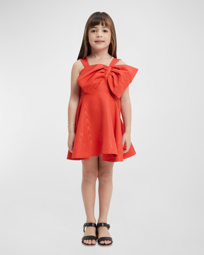 Shop Bardot Junior Girl's Stefania Exaggerated Bow Dress In Fire Red