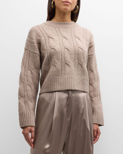 Shop Sablyn Cable-knit Cashmere Sweater In Toast